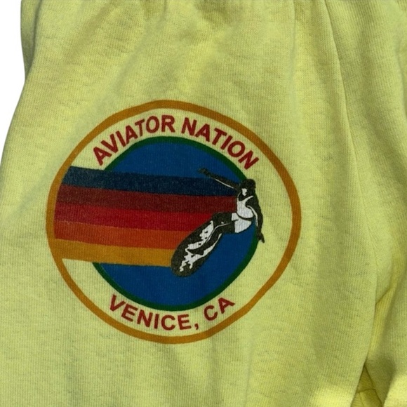 Aviator Nation Neon Yellow Sweatpants Joggers Size Small - Picture 5 of 7